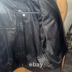 Veste en cuir vintage Harley Davidson pour femme Bar Shield noir embossé