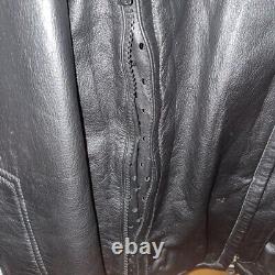 Veste en cuir vintage Harley Davidson pour femme Bar Shield noir embossé