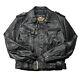 Veste En Cuir Vintage Harley Davidson Pour Homme L Bar & Shield Biker Noir Embossé