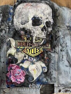 Veste en denim Bar & Shield pour femme HARLEY-DAVIDSON M Vampire Skulls