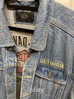 Veste en denim Harley-Davidson pour homme taille L avec logo Bar & Shield