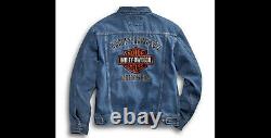 Veste en denim Harley-Davidson pour homme taille L avec logo Bar & Shield