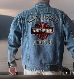 Veste en denim épais pour moto Harley Davidson avec logo Bar & Shield 99040-08VM LRG