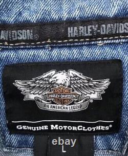 Veste en denim épais pour moto Harley Davidson avec logo Bar & Shield 99040-08VM LRG