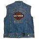 Veste En Jean Pour Homme Harley-davidson Avec Logo Bar & Shield Brodé En Taille Large.