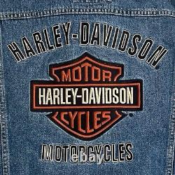 Veste en jean pour homme Harley-Davidson avec logo bar & shield brodé en taille large.