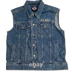 Veste en jean pour homme Harley-Davidson avec logo bar & shield brodé en taille large.