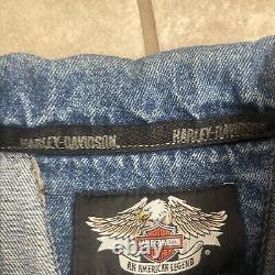 Veste en jean pour homme Harley-Davidson avec logo bar & shield brodé en taille large.