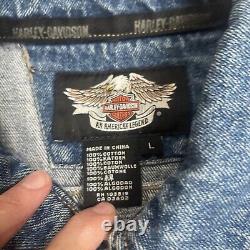 Veste en jean pour homme Harley-Davidson avec logo bar & shield brodé en taille large.