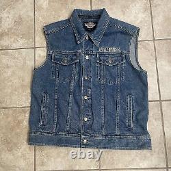 Veste en jean pour homme Harley-Davidson avec logo bar & shield brodé en taille large.