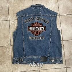 Veste en jean pour homme Harley-Davidson avec logo bar & shield brodé en taille large.