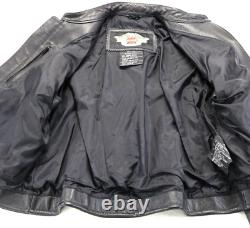 Veste femme Harley Davidson 1W XL en cuir noir avec logo classique Stock Bar Shield