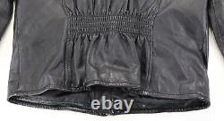 Veste femme Harley Davidson L en cuir noir avec poches Pathway, fermeture éclair bar shield vintage