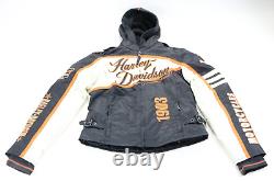 Veste fonctionnelle pour femmes Harley Davidson S noire avec capuche, poches pour armure, aérations et barre