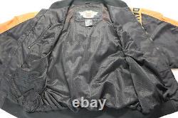 Veste homme Harley Davidson 2XL noire orange avec blason bar, bomber de course, fermeture éclair