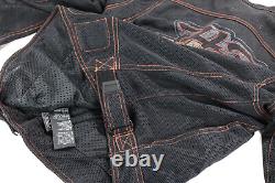 Veste homme Harley Davidson XL noire en mesh avec blason bar shield, armure de conduite, poches HDMC