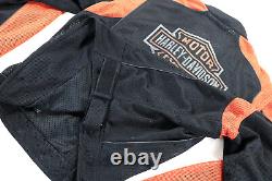 Veste pour homme Harley Davidson 3XL en maille noire avec écusson de barre stock réfléchissant et armure EUC