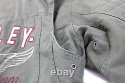 Veste pour homme Harley Davidson M verte en coton Long Way #1 doublure hoodie zip 1903