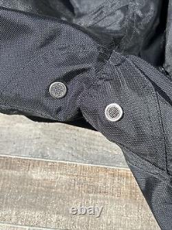 Veste pour homme Harley Davidson taille L en nylon noir avec des flammes, le logo Bar Shield, pour rouler en moto, fermeture éclair.