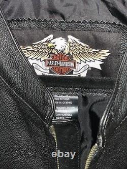 Vêtements de conduite Harley Davidson pour hommes Taille L HD Bar And Shield Veste en cuir de motard