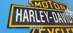 Vieille Harley Davidson Moto Porcelaine À Gaz Bike Bar & Shield Logo Signe