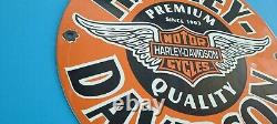 Vieille Harley Davidson Moto Porcelaine Essence Bike Bar Shield Ailes Panneau