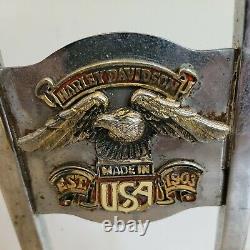 Vintage Harley Davidson Chrome Sissy Bar Bouclier Aigle Aile Insert Médaille 1903