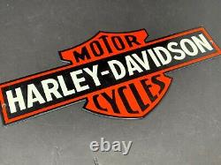 Vintage Harley-davidson Motorcycle Bar & Shield 12 Die-cut Metal Logo Sign Gas