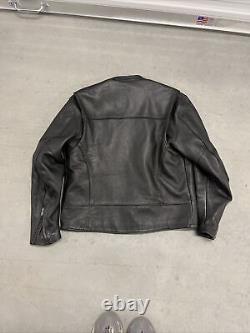 Vintage Hommes Harley Davidson Veste En Cuir L Black Cafe Basiques Skins Bar Shield