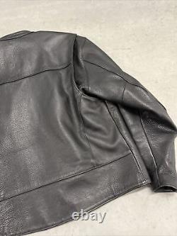Vintage Hommes Harley Davidson Veste En Cuir L Black Cafe Basiques Skins Bar Shield