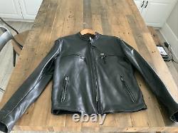 Vintage Hommes Harley Davidson Veste En Cuir M Black Cafe Basiques Skins Bar Shield