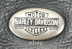 Vintage Hommes Harley Davidson Veste En Cuir M Noir Café Peaux Basiques Bar Shield