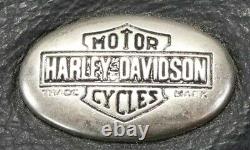 Vintage Hommes Harley Davidson Veste En Cuir XL Noir Café Peaux Basiques Bar Shield