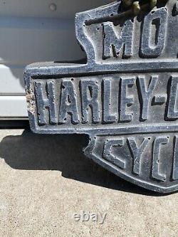 Vintage VTG Harley Davidson Bar & Shield Concrete Eagle! Magnifique 28 livres LOURD