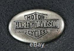 Vtg Des Femmes De Cuir Harley Davidson Veste XL Noir De Base Skins Snap Shield Bar Nwt