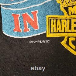 Vtg Harley Davidson Born In The USA S T Shirt Single Stitch Eagle Bar Shield 80s
