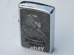 ZIPPO vintage pour briquet Harley Davidson en chrome avec blason en étain et aigle rare