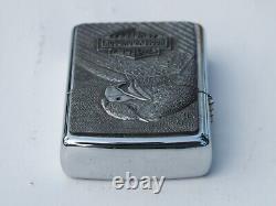 ZIPPO vintage pour briquet Harley Davidson en chrome avec blason en étain et aigle rare