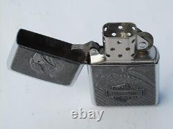 ZIPPO vintage pour briquet Harley Davidson en chrome avec blason en étain et aigle rare