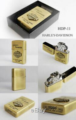 Zippo Briquet Huile Harley Davidson Bar Et Le Bouclier Hdp-11 Gold Old Brass Japon F / S