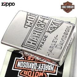 Zippo Harley Davidson Japon Limité Bar Shield 3 côtés Gravure Argent HDP-34