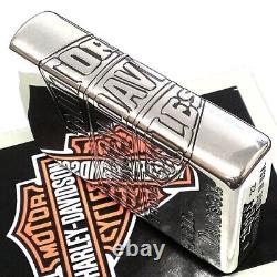 Zippo Harley Davidson Japon Limité Bar Shield 3 côtés Gravure Argent HDP-34