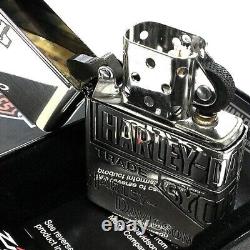 Zippo Harley Davidson Japon Limité Bar Shield 3 côtés Gravure Argent HDP-34