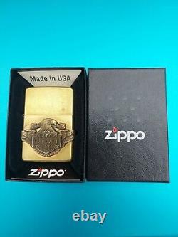 Zippo Harley Davidson Lighter Brass Vintage 2000 Winged Bar & Shield Tête D'aigle
