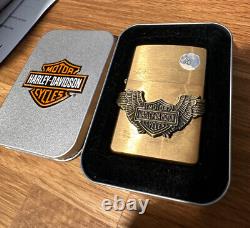 Zippo Lighter Harley Davidson Bar & Shield Avec Ailes H281 Nouveau Unstruck