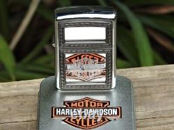 Zippo Lighter Harley Davidson Barre Miroir Et Emblème De Bouclier Modèle # 20232