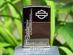 Zippo Lighter Harley Davidson Hd Script Tonal Bar And Shield 96827-05v