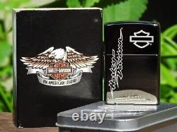 Zippo Lighter Harley Davidson Hd Script Tonal Bar And Shield 96827-05v