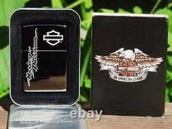 Zippo Lighter Harley Davidson Hd Script Tonal Bar And Shield 96827-05v